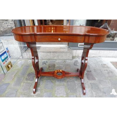 Table Kidney In Solid Mahogany From Cuba 18 Century  