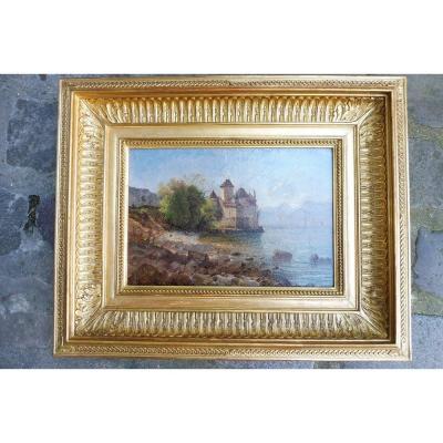 Huile Sur Papier  Marouflée  19 Eme 