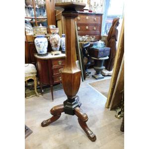 Pedestal In Mahogany , Walnut 19 Century