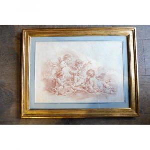 Sanguine Engraving After Boucher By Demarteau