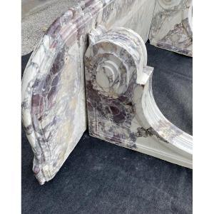 Large Console Table In Purple Breccia Marble 