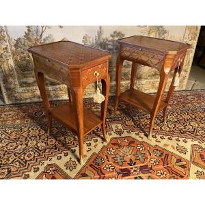 Pair Of Louis XV Marquetry Bedside Tables