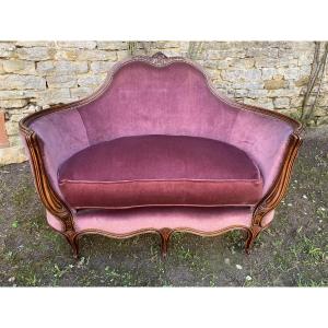 Small Louis XV Style Walnut Bench 