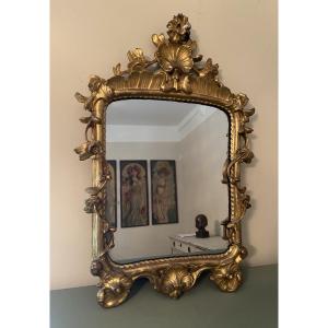 Louis XIV Gilded Wood Mirror
