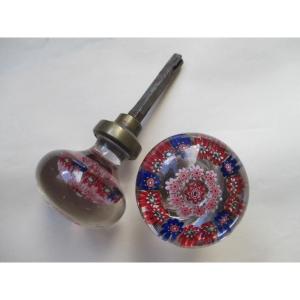 Sulfide Paperweight Pair Of Clichy XIXth Door Handles