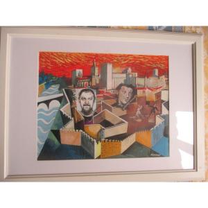 Pizza Maker "avignon" Watercolor