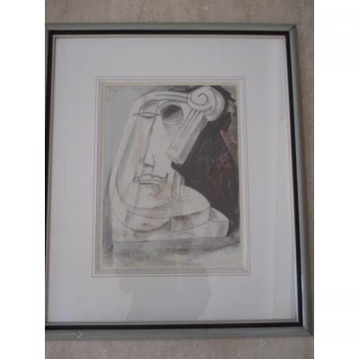 Waroquier (henri De ...) 1881/1970 Drawing "cubic Period" "