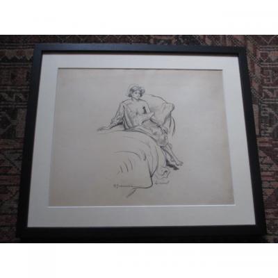 Jeanniot Pierre-georges (1848-1934) Drawing "le Reveil"