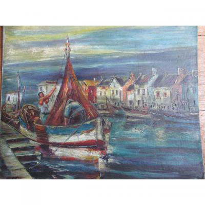 Max Agostini (1914-1997) "fishing Boat"