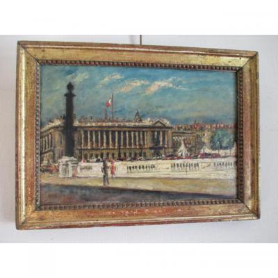 Ekegardh Hans (swedish School) "place De La Concorde" Oil On Panel