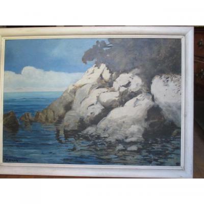 Omer Francois (1878-1936) - Avignonnaise School - "landscape Maritime" Hsp