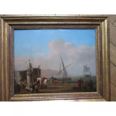 Port  de  la   méditerranée    HST     signé  Joseph  Vernet