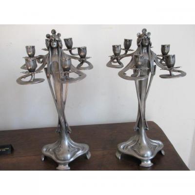 Pair Of Art Deco Chandeliers