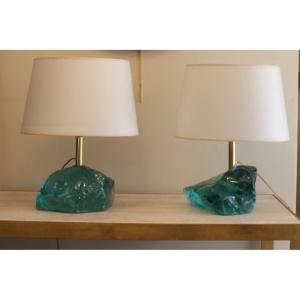 Pair Of XXth Murano Lamps