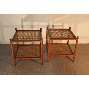 Pair Of Bamboo Tables, 20th Century