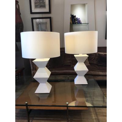 Pair Of Plaster Lamps