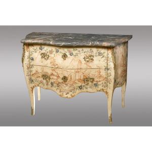 Painted Louis XV Style Genoese Chest Of Drawers.
