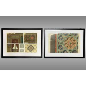 Two Engravings Of “private Architecture In The Dixneuviéme Siecle” By Mr. Cesar Daly 1871