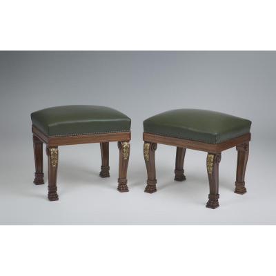 Two Pairs Of William IV English Style Stools