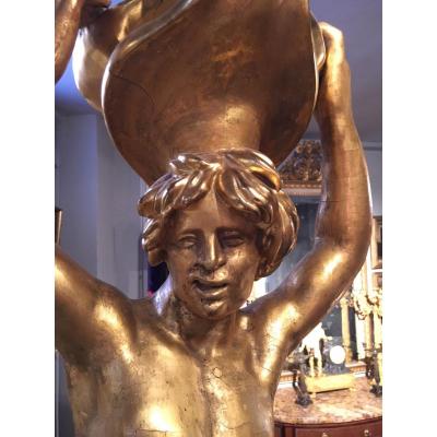 Une paire de sculptures Venitiennes en bois doré