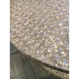 Pair Of Wooden Coffee Tables Covered With Mother Of Pearl 19th Century