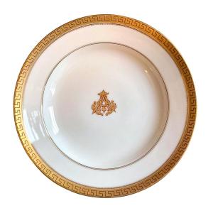Set Of 42 Paris Porcelain Plates Signed Bourgeois, Rue Saint-honoré. Circa 1880