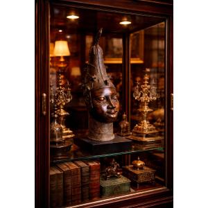 Commemorative Bronze Head Kingdom Of Benin Edo Culture Nigeria Late 19th Century