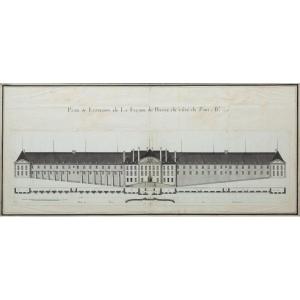 Le Bagne De Brest, 18th Century Architectural Drawing, Elevation, Choquet De Lindu, Finistère
