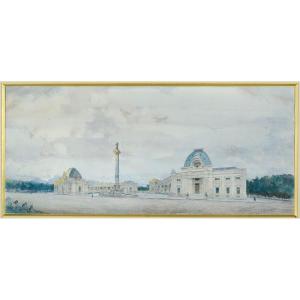 Alphonse Defrasse And Albert Tournaire, Project For A Building Around A Column