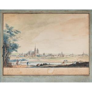Two Original Drawings, Views Of Saint-denis (seine-saint-denis), By Douville (1818-1820). 