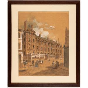 J. Legendre. View Of The Former Abbey Palace On Rue De l'Abbaye, Paris Saint-germain [circa 1890].