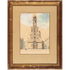 A. Giovanetty. Project For The Municipal Belfry On The Sainte-croix Church In Nantes. 