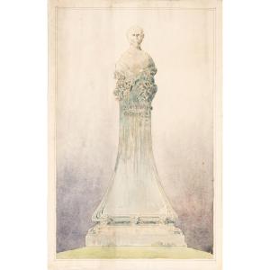 [camille Alaphilippe]. Project For The Funerary Monument Of The Writer Gustave Toudouze [1904]