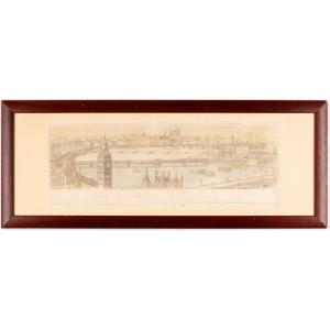 Robertson Tourist Dining Saloon. View Of London, Setting For The Canadian Ship Empress Of Dream 1956