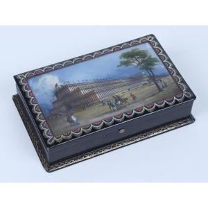 Crystal Palace. Glass-mounted Jewelry Box. Souvenir Of The Great Exhibition. London, 1851