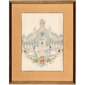 (weaving). Souvenir Of The Universal Exhibition Of Paris, 1900. Troyet. Palace Of Electricity