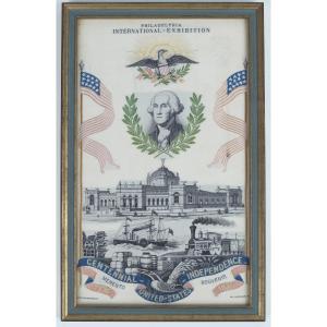 (silk Weaving / Americana). Souvenir From The Philadelphia World's Fair, 1876. 