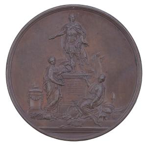 Bronze Medal Of François-joseph Marteau C.1744 Statue Of Louis XV In Rennes By Lemoyne