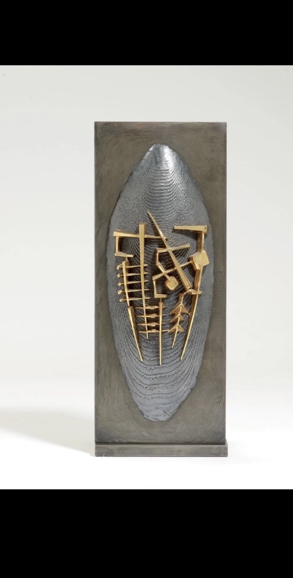 Arnaldo Pomodoro, "Scudo IV studio", 1991 - bronzo e ferro, firmato, autentico-photo-2