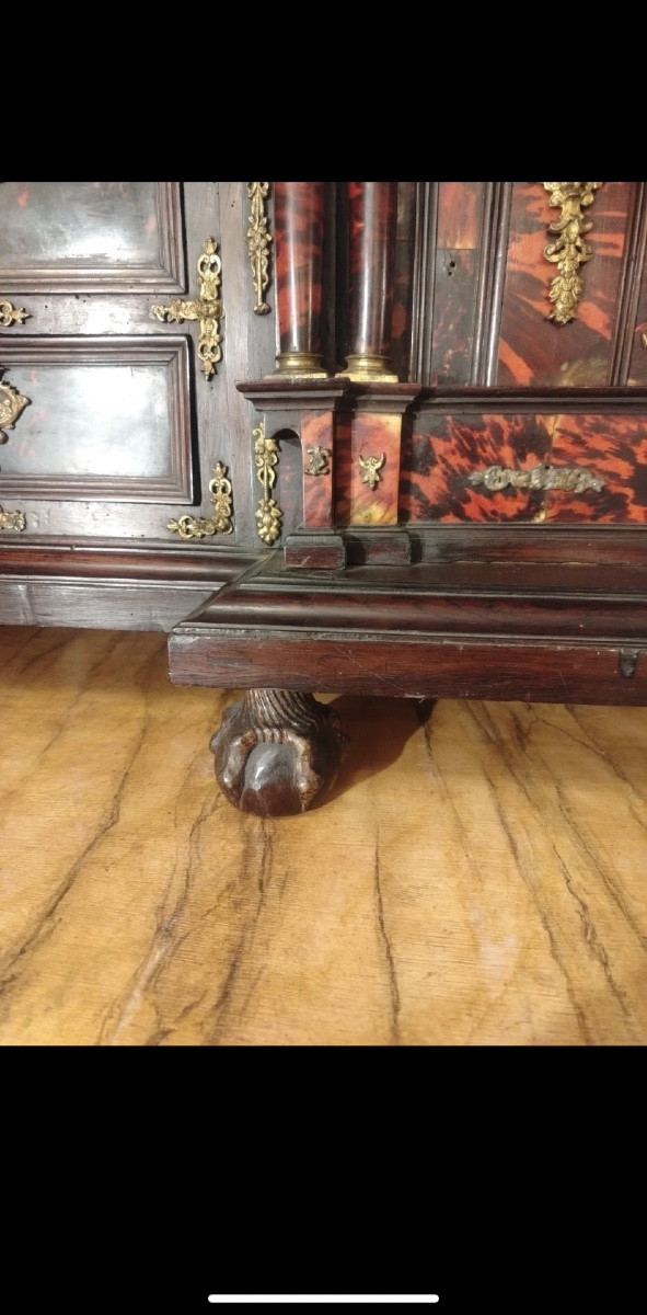Stipo Monetiere Siciliano XVII Secolo Legno Ebanizzato Bronzi Dorati Palermo.-photo-4