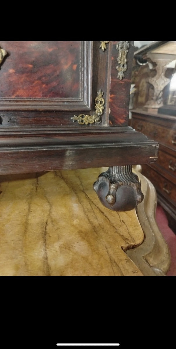Stipo Monetiere Siciliano XVII Secolo Legno Ebanizzato Bronzi Dorati Palermo.-photo-1