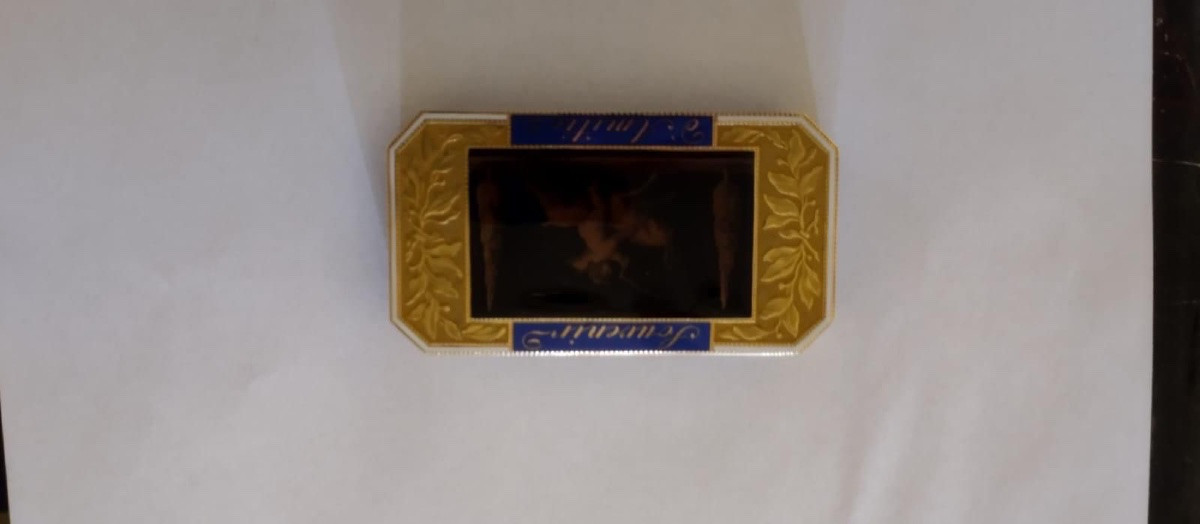 Rara tabacchiera in oro smaltato, Ginevra o Parigi, 1834 – “Souvenir d’Amitié” con miniature mi-photo-5