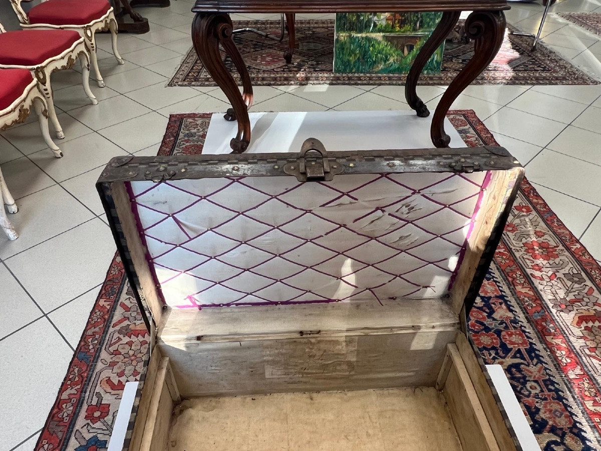 Antico Baule da Viaggio Originale Fine ’800 / Inizio ’900 – Stile Louis Vuitton Damier-photo-4