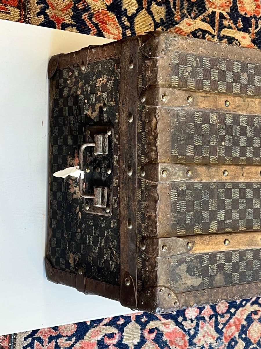 Antico Baule da Viaggio Originale Fine ’800 / Inizio ’900 – Stile Louis Vuitton Damier-photo-5