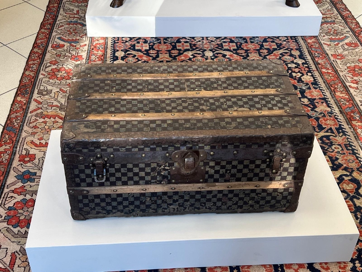 Antico Baule da Viaggio Originale Fine ’800 / Inizio ’900 – Stile Louis Vuitton Damier