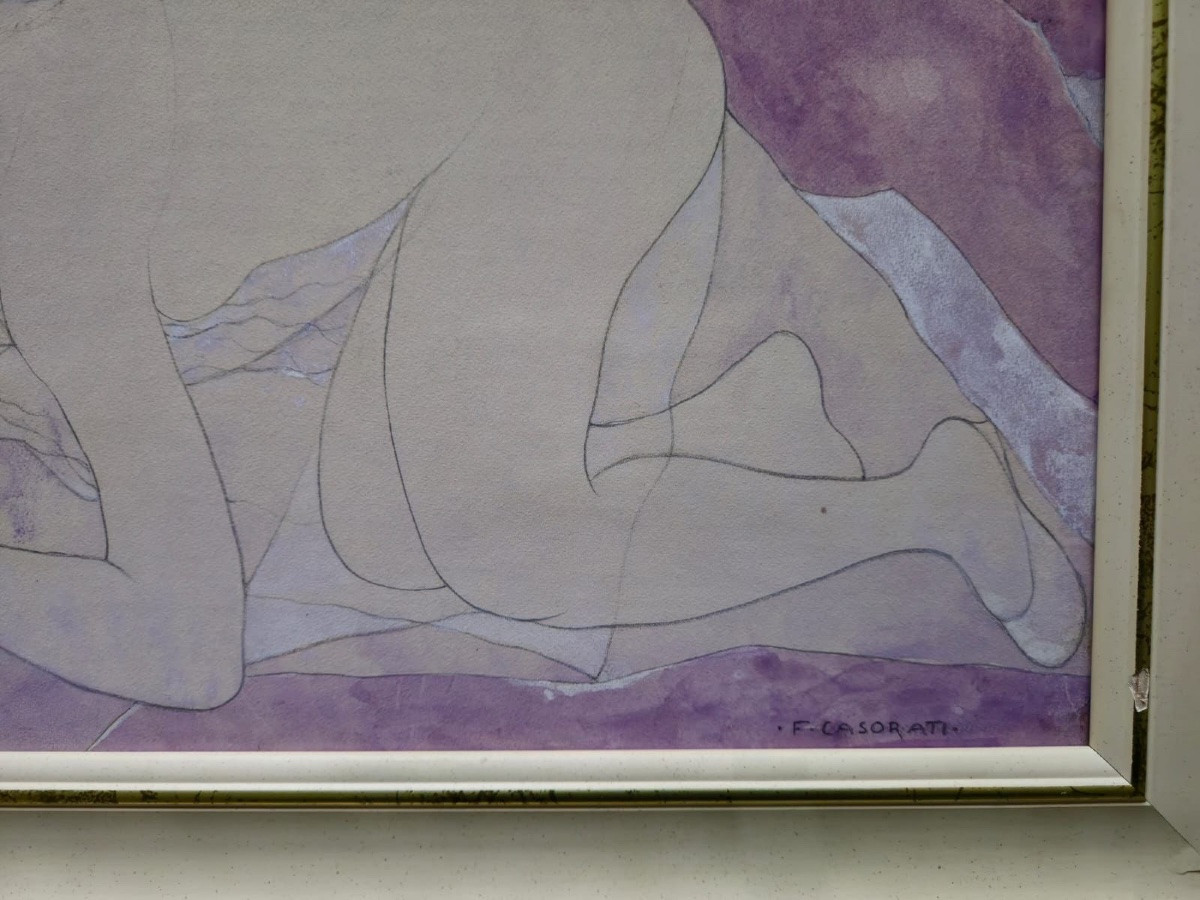Felice Casorati opera Unica Nudino 1962 Pubblicato Prov Galleria la Bussola-photo-2