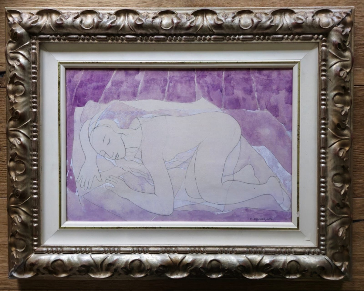 Felice Casorati opera Unica Nudino 1962 Pubblicato Prov Galleria la Bussola