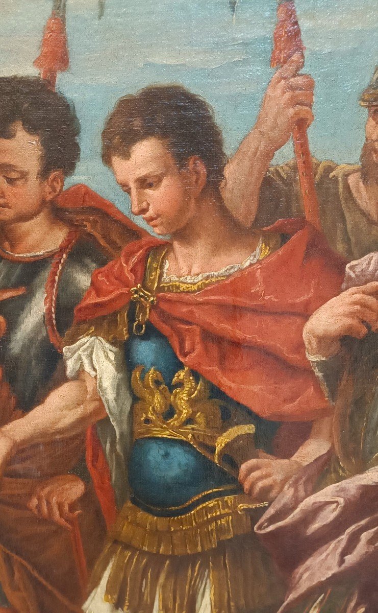 Olio su tela Alessandro e famiglia di Dario: Un Capolavoro del 700 di Gaspare Diziani 1689-1767-photo-1