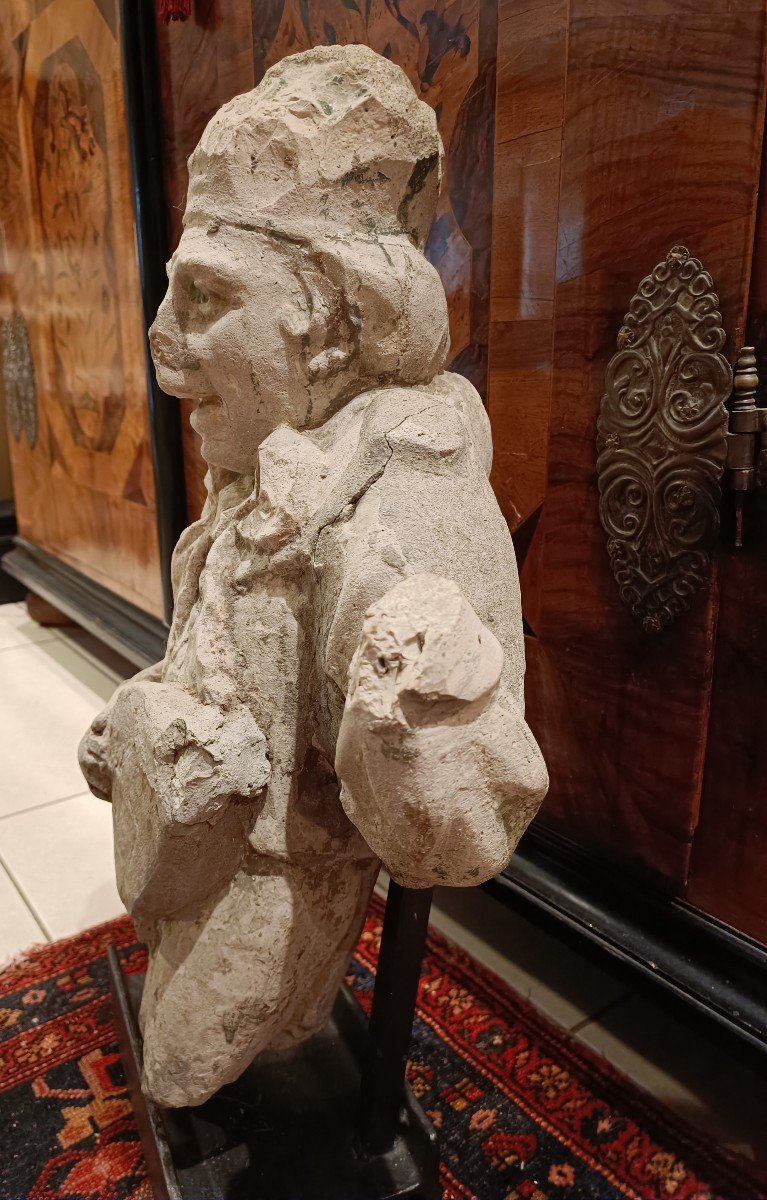 Statua del 700 in Pietra "Il Menestrello Portafortuna"-photo-3