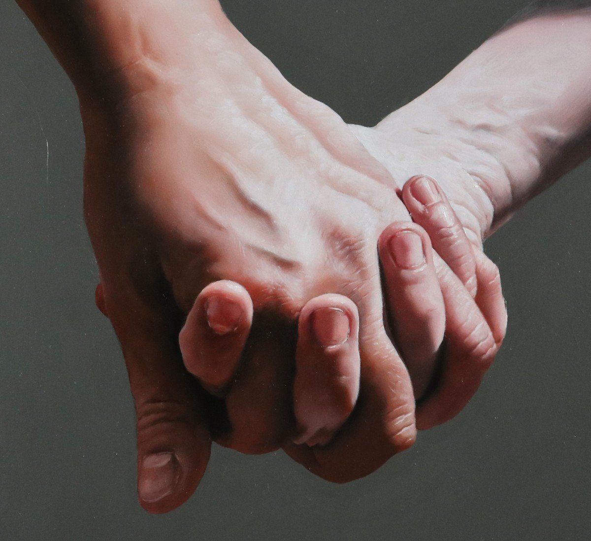 Arte contemporanea Olio su tela” Hold me ” di Filippo Manfroni al confine con l’iperrealismo-photo-1